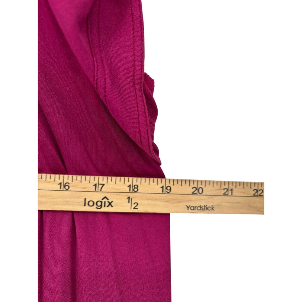 Vintage Jean Muir Original England Maxi Batwing Cape Dress Womens 12 Magenta - Picture 10 of 16